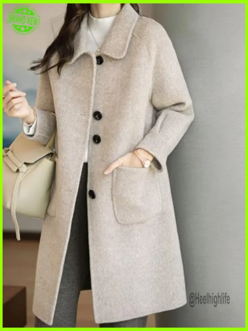 Women's Wool Blend Peacoat With Pockets